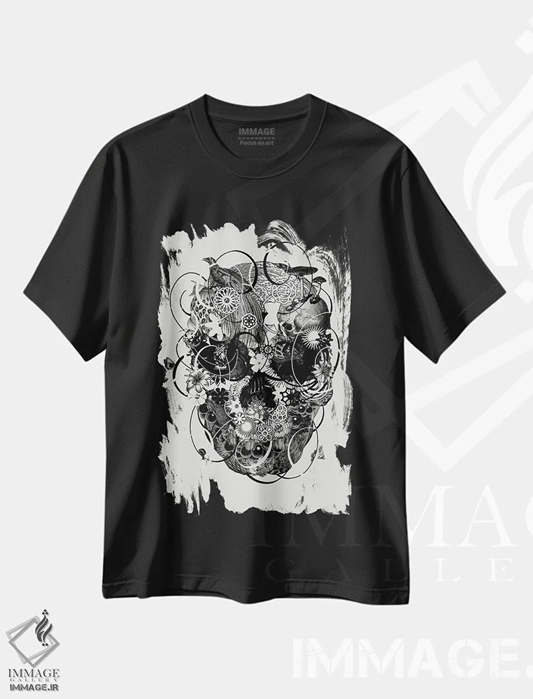 تیشرت مشکی طرح دار جمجمه ۲، دکوراسیون جایگزین اثر جکو پوتکر | immage.ir