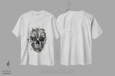 تیشرت سفید طرح دار جمجمه ۲، دکوراسیون جایگزین اثر جکو پوتکر | فروشگاه ایماژ