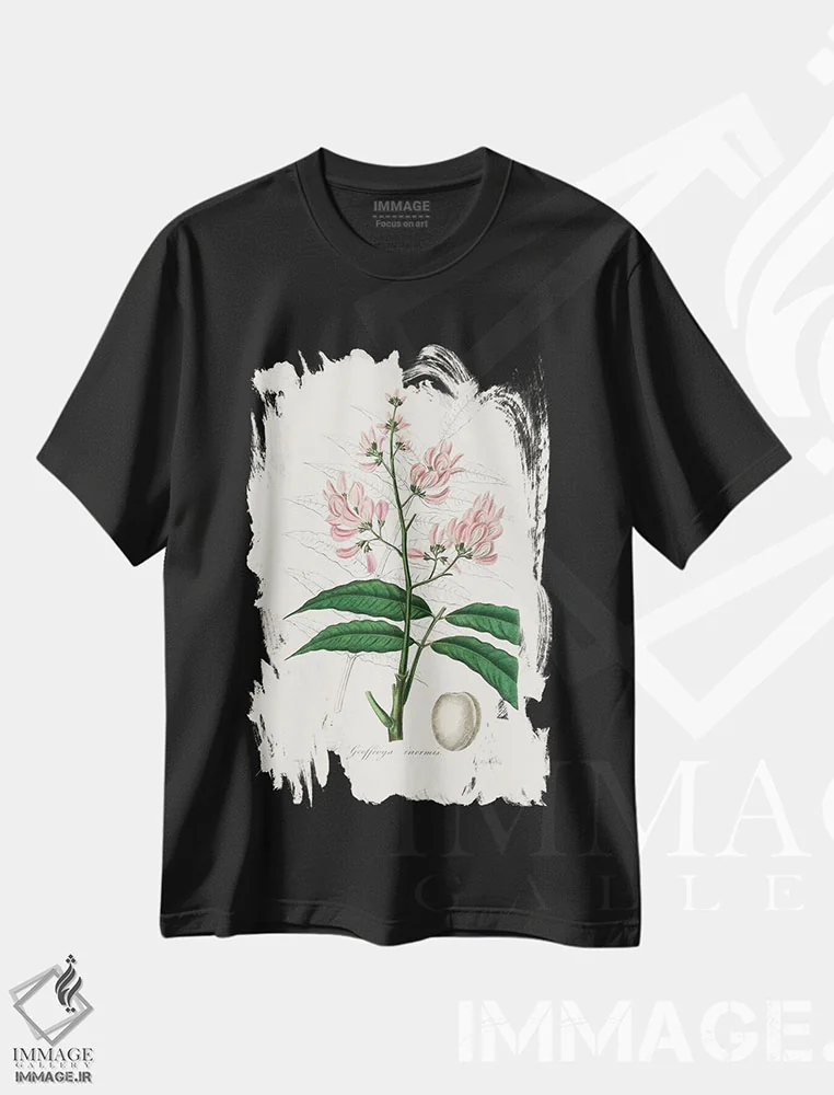 تیشرت مشکی طرح دار جئوفرویا اینرمیس طب گیاهی، تزئینی اثر جان استیونسون | immage.ir