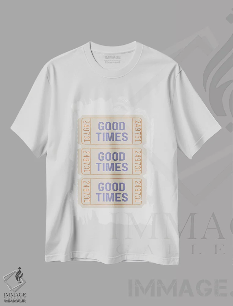 تیشرت سفید طرح دار خاطرات خوب آبی ساحلی، تزئینی اثر جولی و دش | فروشگاه ایماژ