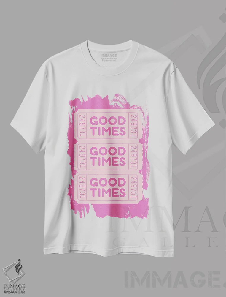 تیشرت سفید طرح دار خاطرات خوب صورتی، تزئینی اثر جولی و دش | فروشگاه ایماژ