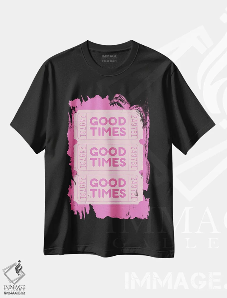 تیشرت مشکی طرح دار خاطرات خوب صورتی، تزئینی اثر جولی و دش | immage.ir