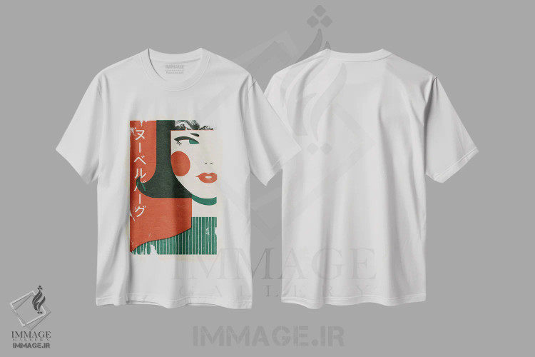 تیشرت سفید طرح دار موج نو ژاپنی، تزئینی اثر جولیا لیستر | immage.ir