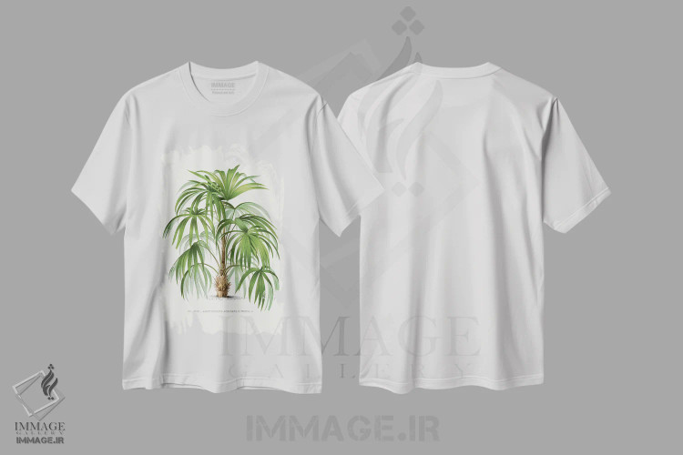 تیشرت سفید طرح دار XXIV آکانتوریزا آکولاتا، تزئینی اثر له پالمیه ایستوار | immage.ir