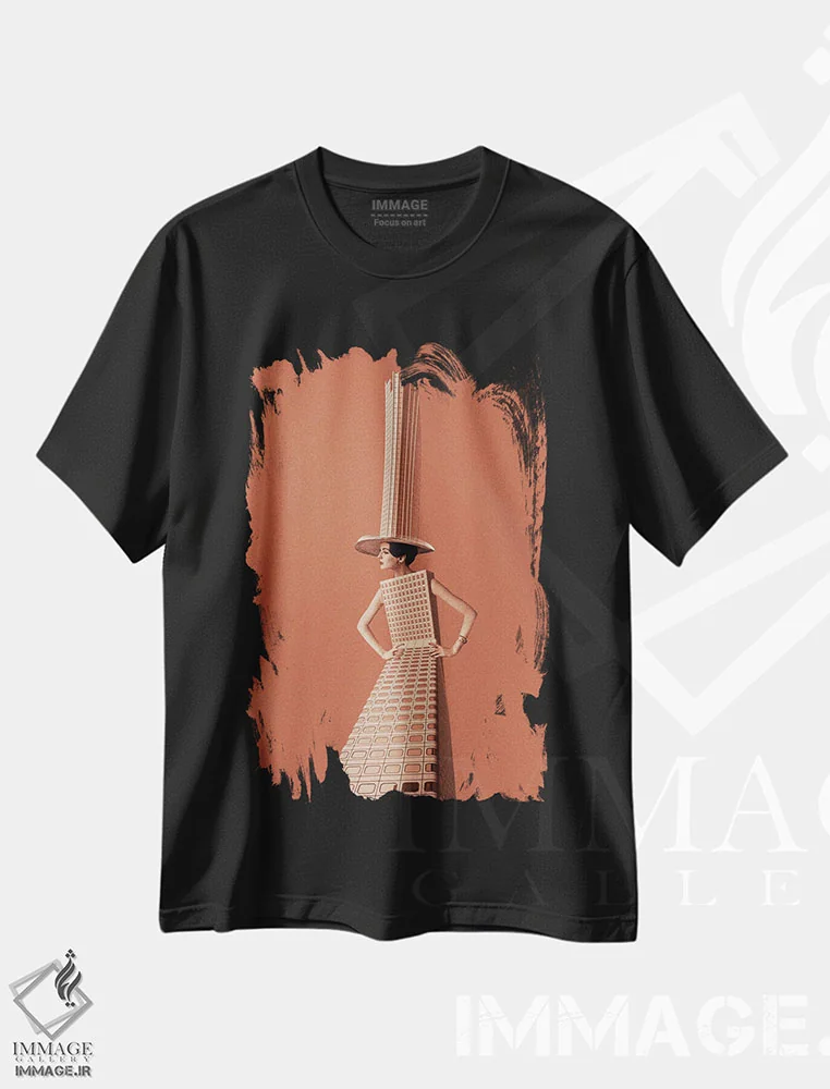 تیشرت مشکی طرح دار دختر شهری، هنر دیجیتال اثر مارتن لئون | immage.ir