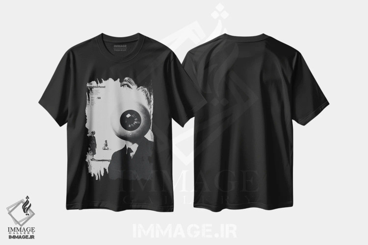 تیشرت مشکی طرح دار محله، هنر تزئینی سیاه و سفید اثر ماینهارد تاکسر | immage.ir