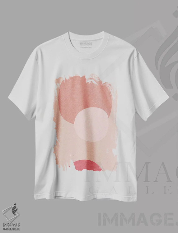 تیشرت سفید طرح دار انتزاع II، آبستره اثر ان کِی تی ان | فروشگاه ایماژ