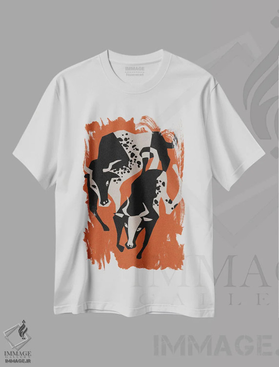 تیشرت سفید طرح دار P 2024 001، تزئینی اثر اوفلیا پنگ | immage.ir
