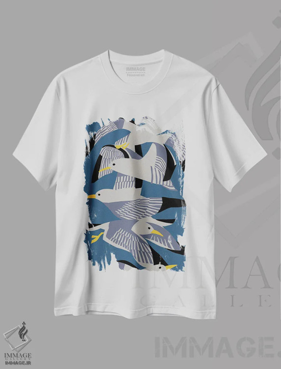 تیشرت سفید طرح دار P 2024 002، تزئینی اثر اوفلیا پنگ | فروشگاه ایماژ