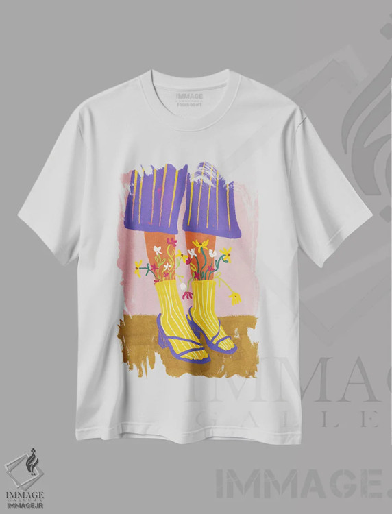تیشرت سفید طرح دار عکاسی مد، دکور معاصر اثر رایسا اولتمانز | فروشگاه ایماژ