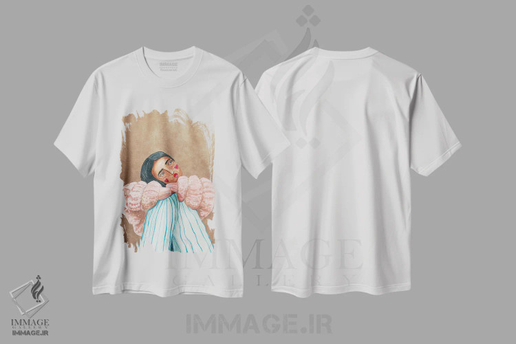 تیشرت سفید طرح دار دختر رویاپرداز، دکور معاصر اثر رایسا اولتمانز | immage.ir