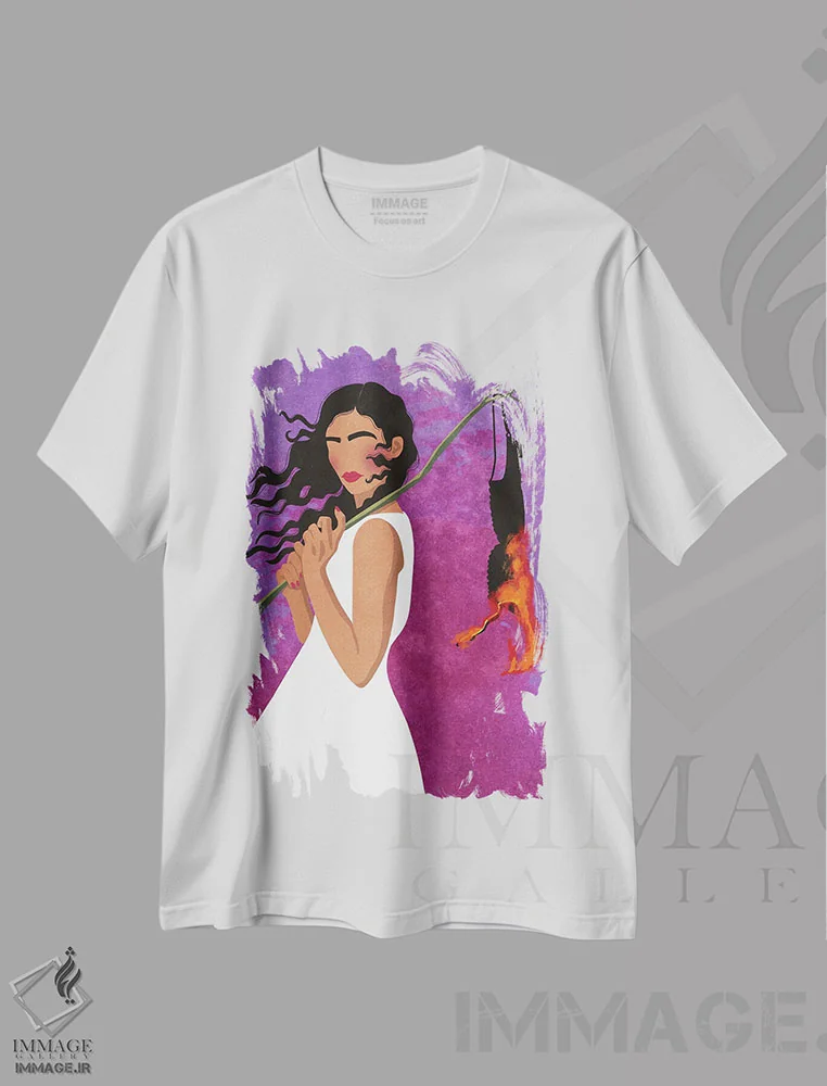 تیشرت سفید طرح دار باشگاه بدون سوتین، دکور معاصر اثر رایسا اولتمانز | immage.ir