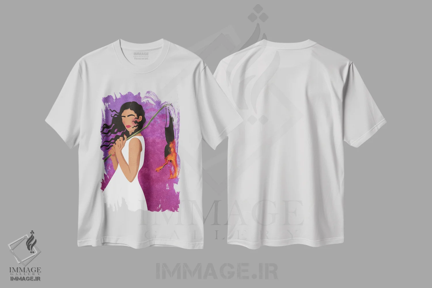 تیشرت سفید طرح دار باشگاه بدون سوتین، دکور معاصر اثر رایسا اولتمانز | immage.ir