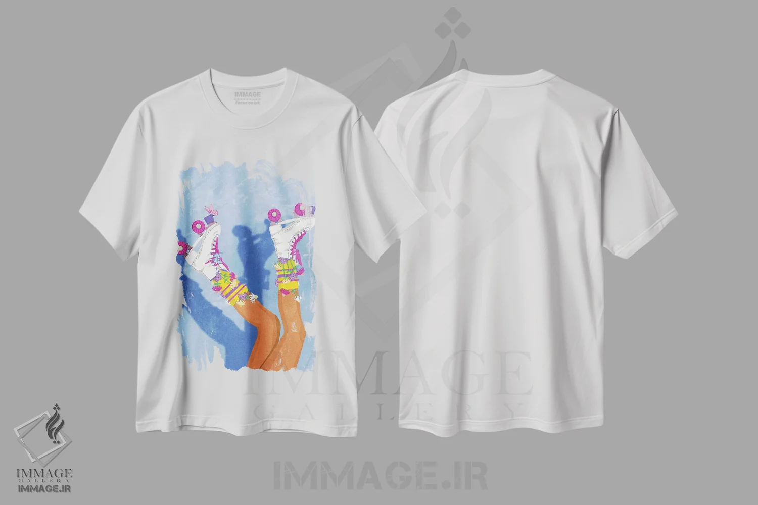 تیشرت سفید طرح دار اسکیت مثل دخترها، دکور معاصر اثر رایسا اولتمانز | فروشگاه ایماژ