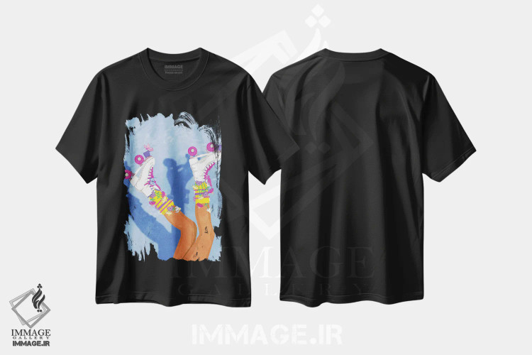 تیشرت مشکی طرح دار اسکیت مثل دخترها، دکور معاصر اثر رایسا اولتمانز | immage.ir