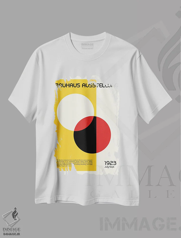تیشرت سفید طرح دار نمایشگاه باوهاوس II، آبستره اثر رتردروم | immage.ir