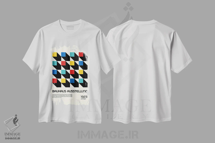 تیشرت سفید طرح دار نمایشگاه باوهاوس I، آبستره اثر رتردروم | فروشگاه ایماژ
