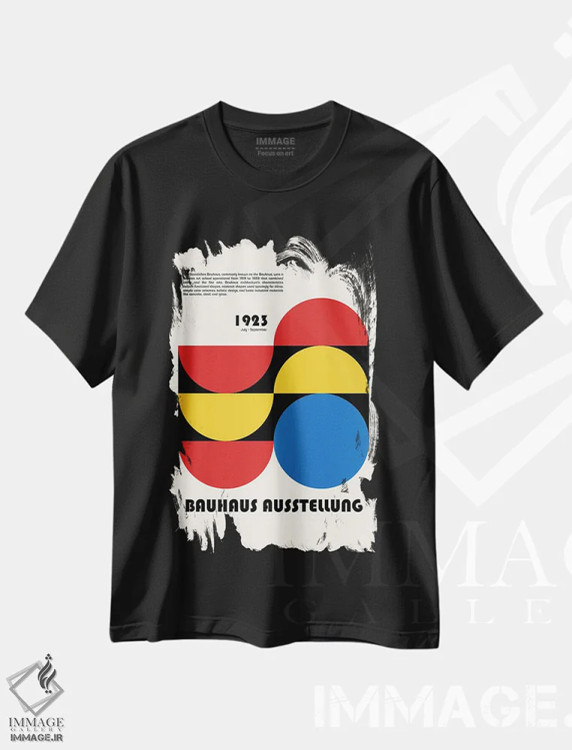 تیشرت مشکی طرح دار نمایشگاه باوهاوس III، آبستره اثر رتردروم | immage.ir