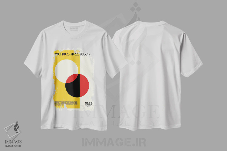 تیشرت سفید طرح دار نمایشگاه باوهاوس II، آبستره اثر رتردروم | immage.ir
