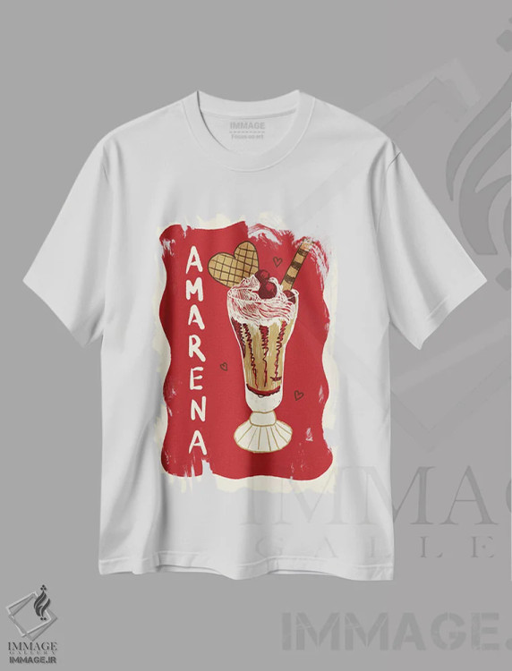 تیشرت سفید طرح دار آمارنا، تزئینی اثر استودیو دولچی | immage.ir