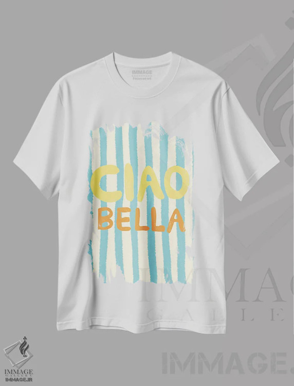 تیشرت سفید طرح دار چائو بلا IV، تزئینی اثر استودیو دولچی | immage.ir