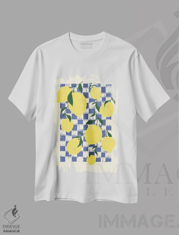 تیشرت سفید طرح دار لیموها، تزئینی اثر استودیو دولچی | فروشگاه ایماژ