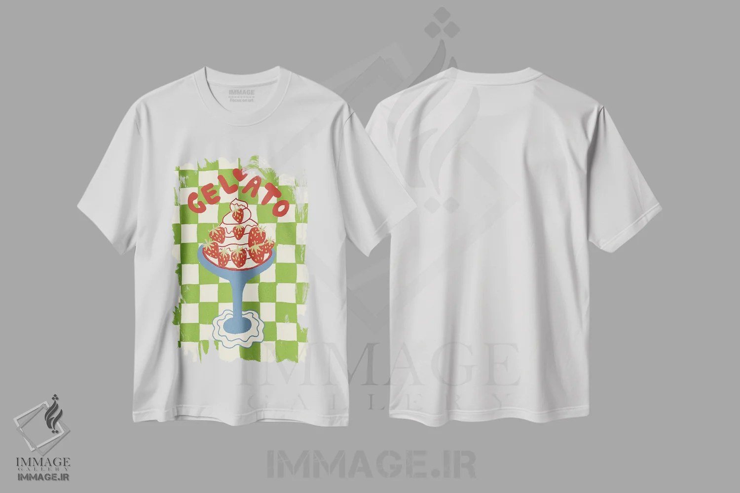 تیشرت سفید طرح دار جلاتو، تزئینی اثر استودیو دولچی | immage.ir