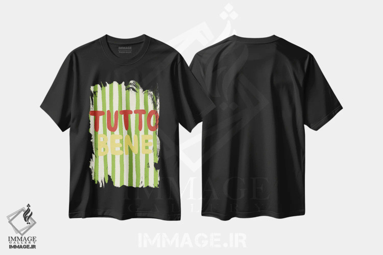 تیشرت مشکی طرح دار تو تو بنه، تزئینی اثر استودیو دولچی | فروشگاه ایماژ