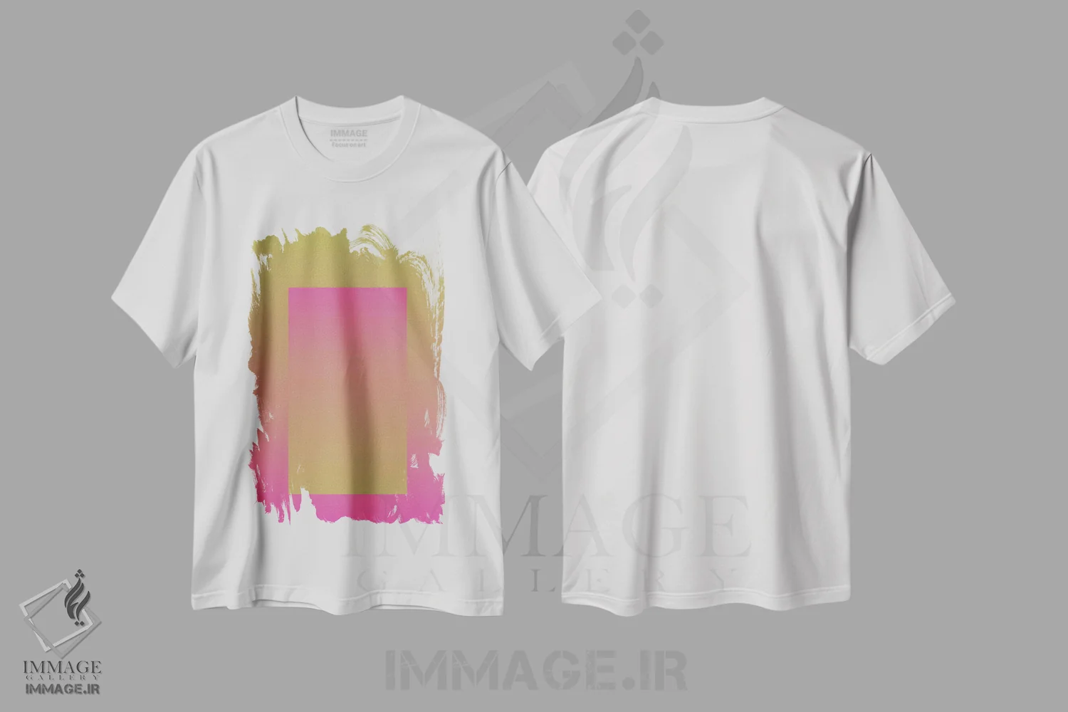 تیشرت سفید طرح دار شیب رنگ I، تزئینی اثر استودیو می یوس | immage.ir