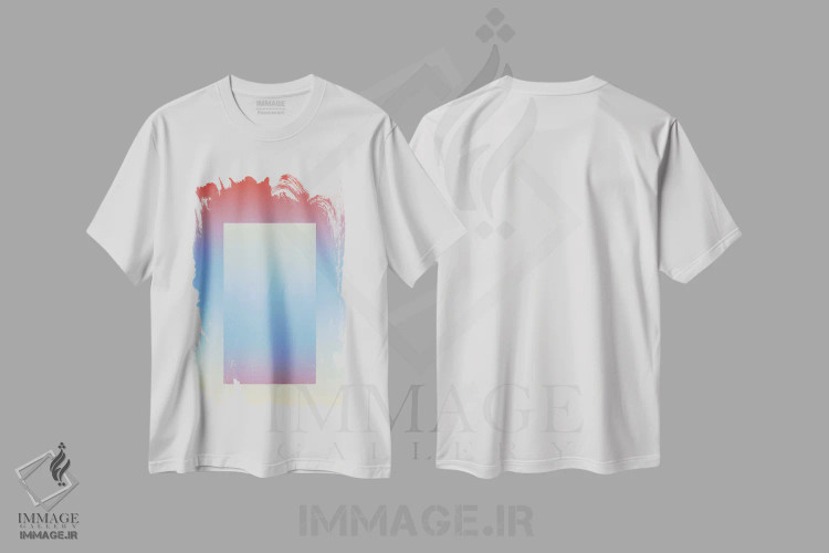 تیشرت سفید طرح دار شیب رنگ II، تزئینی اثر استودیو می یوس | فروشگاه ایماژ