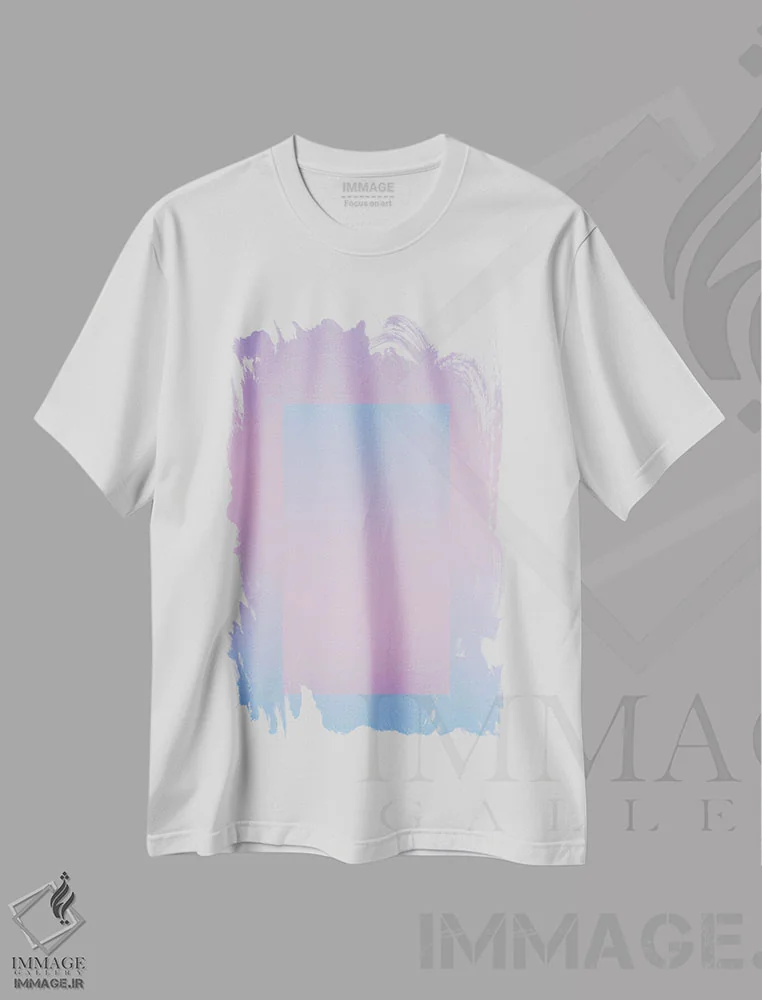تیشرت سفید طرح دار شیب رنگ III، تزئینی اثر استودیو می یوس | immage.ir