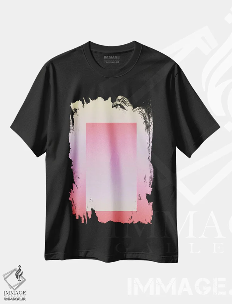 تیشرت مشکی طرح دار شیب رنگ IV، تزئینی اثر استودیو می یوس | immage.ir
