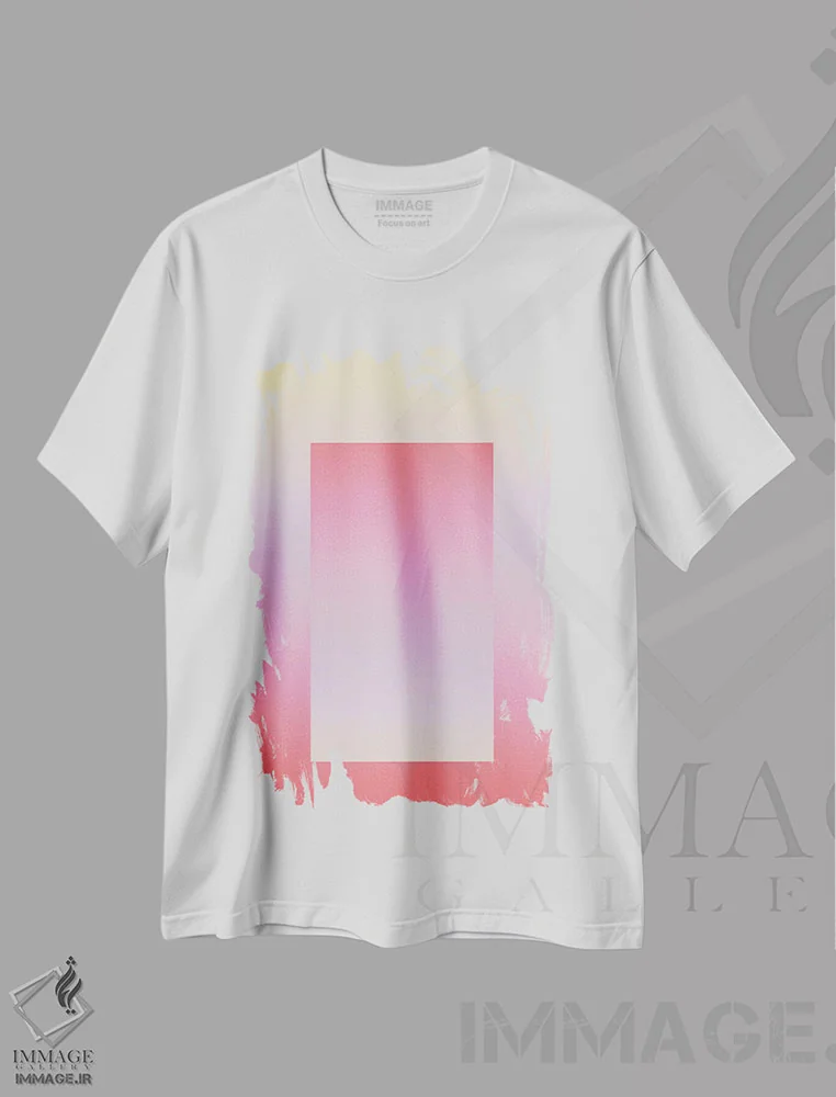 تیشرت سفید طرح دار شیب رنگ IV، تزئینی اثر استودیو می یوس | فروشگاه ایماژ