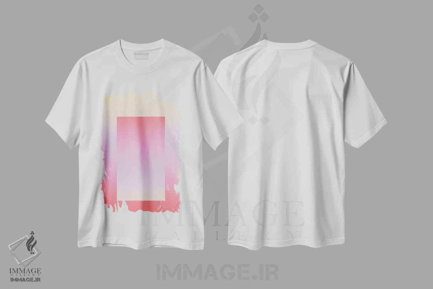 تیشرت سفید طرح دار شیب رنگ IV، تزئینی اثر استودیو می یوس | فروشگاه ایماژ
