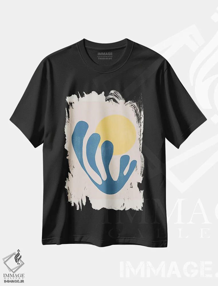 تیشرت مشکی طرح دار گیاه مدرن I، تزئینی اثر استودیو می یوس | فروشگاه ایماژ