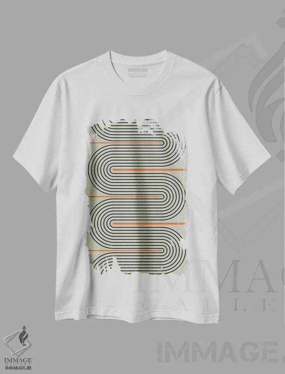 تیشرت سفید طرح دار تعادل مدرن معاصر I، تزئینی اثر استودیو می یوس | immage.ir