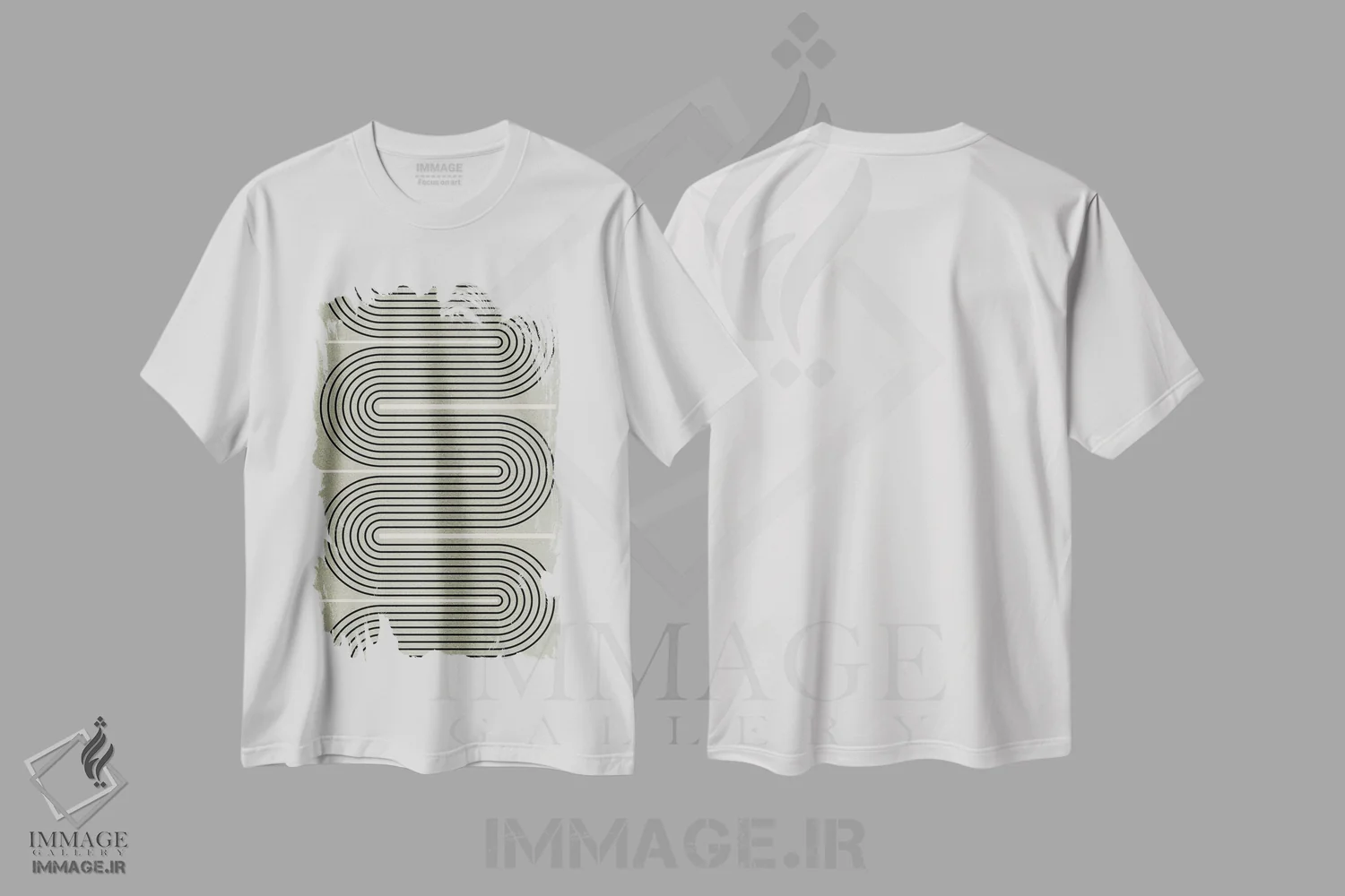 تیشرت سفید طرح دار تعادل مدرن معاصر II، تزئینی اثر استودیو می یوس | فروشگاه ایماژ
