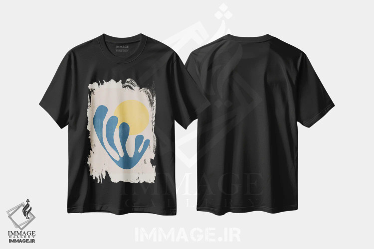 تیشرت مشکی طرح دار گیاه مدرن I، تزئینی اثر استودیو می یوس | فروشگاه ایماژ