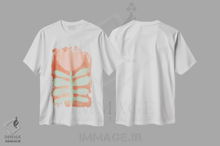 تیشرت سفید طرح دار گل پاستلی، تزئینی اثر تری چایلد | immage.ir