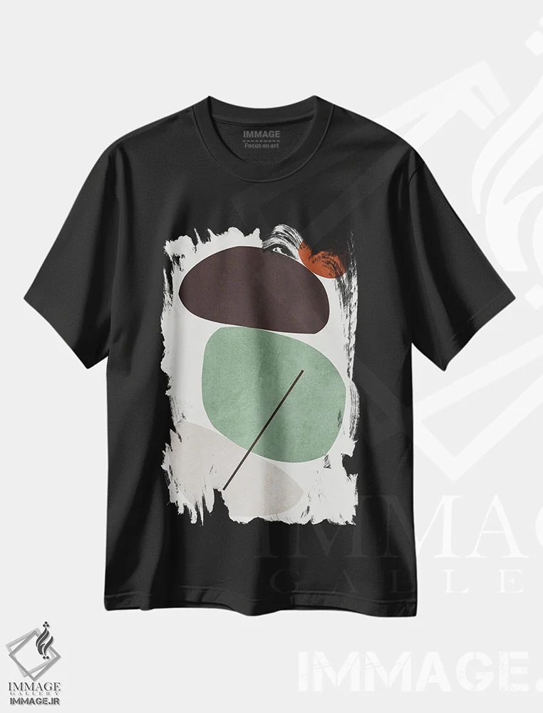 تیشرت مشکی طرح دار اشکال انتزاعی III، تزئینی اثر ویتور کوستا | immage.ir