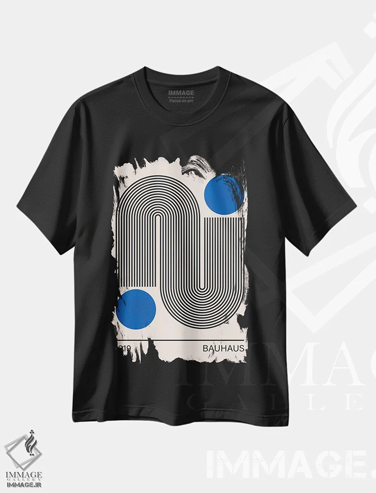 تیشرت مشکی طرح دار هنر باوهاوس II، باوهاوس اثر ویتور کوستا | فروشگاه ایماژ