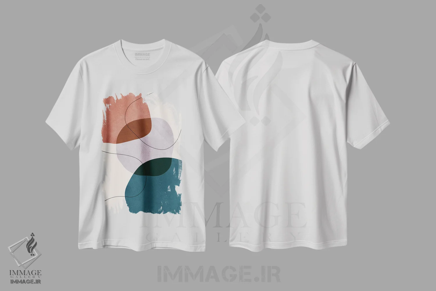 تیشرت سفید طرح دار اشکال انتزاعی XV، تزئینی اثر ویتور کوستا | immage.ir