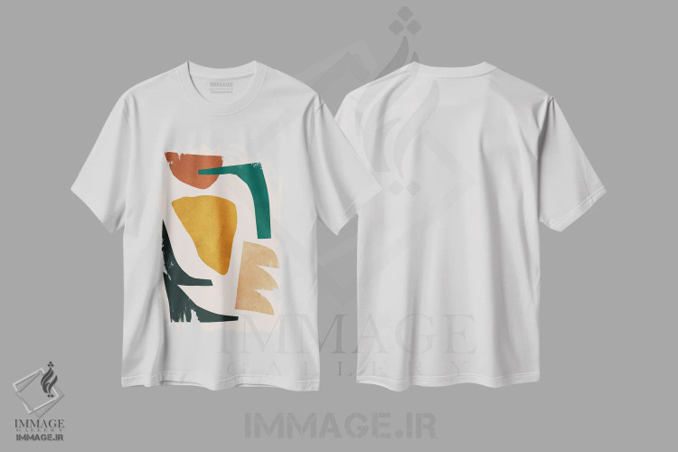 تیشرت سفید طرح دار اشکال بیانگر VI، تزئینی اثر ویتور کوستا | immage.ir