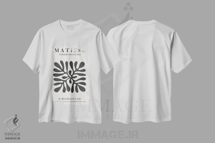 تیشرت سفید طرح دار پوستر گل دار ماتیس I، تزئینی اثر ویتور کوستا | فروشگاه ایماژ