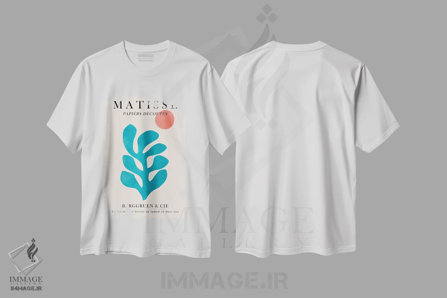 تیشرت سفید طرح دار پوستر گل دار ماتیس II، تزئینی اثر ویتور کوستا | immage.ir