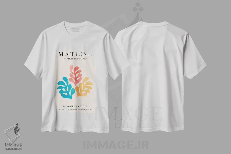تیشرت سفید طرح دار پوستر گل دار ماتیس III، تزئینی اثر ویتور کوستا | فروشگاه ایماژ