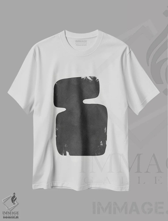 تیشرت سفید طرح دار ارگانیک و انتزاعی ۲، هنر تزئینی سیاه و سفید اثر ویتور کوستا | immage.ir