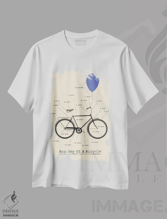 تیشرت سفید طرح دار آناتومی، تزئینی اثر وایات ۹ | immage.ir