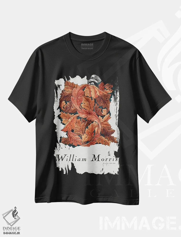 تیشرت مشکی طرح دار آکانتوس، دکور معاصر اثر ویلیام موریس | immage.ir