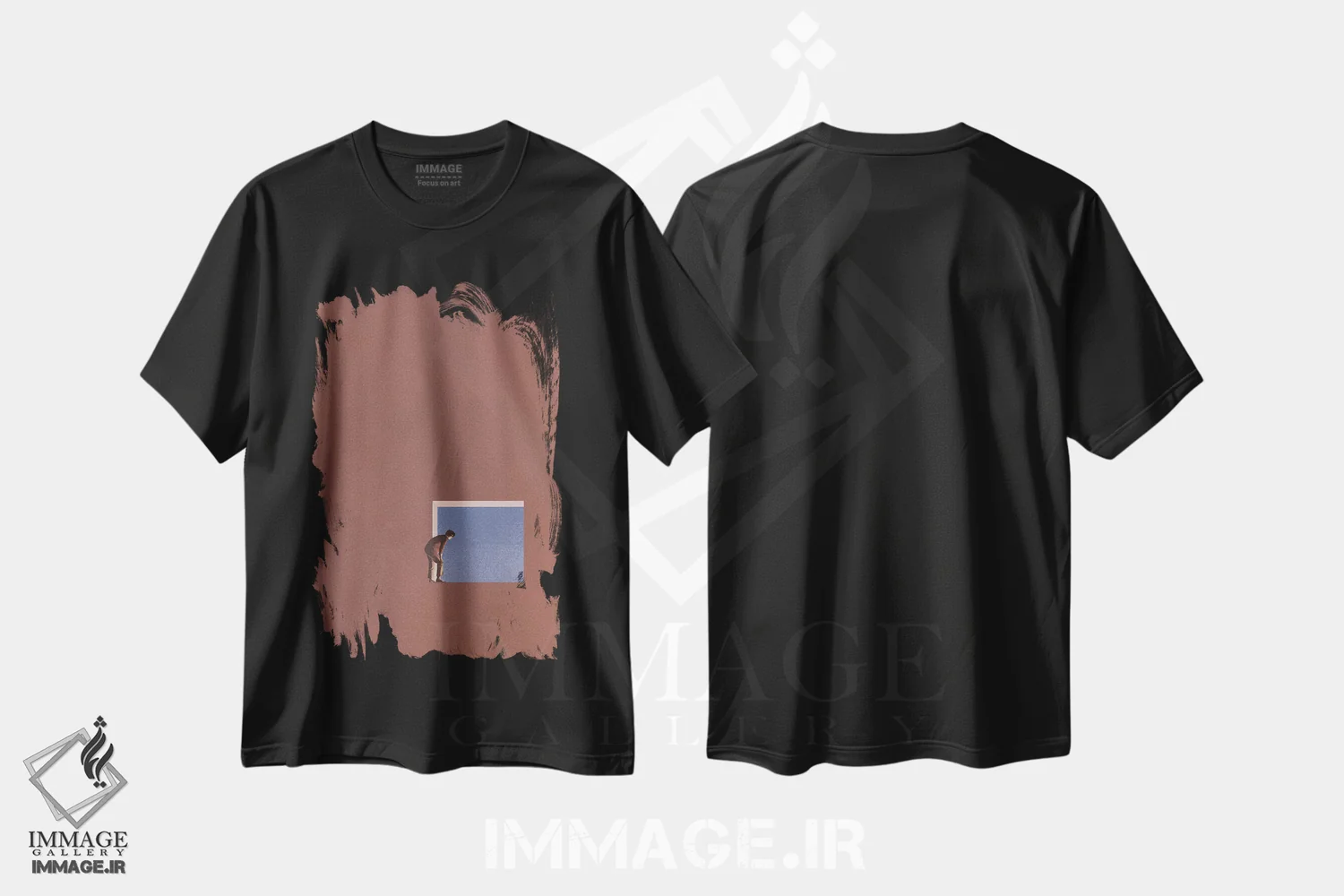 تیشرت مشکی طرح دار کنجکاوی ۲، تزئینی اثر مارتن لئون | immage.ir